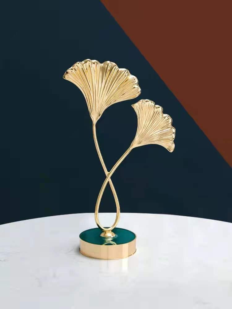 Light Luxury Ginkgo Leaf Decoration Home Gold-Plated Creative Decoration Living Room Metal Jewelry Simple Copper Decoration details Picture