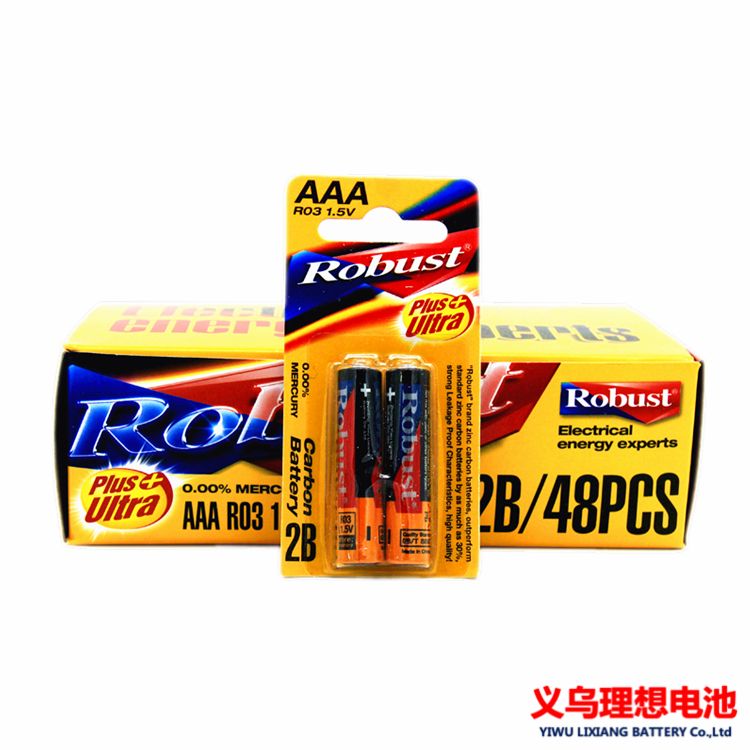 Robust 碳性普通干电池 7号七号 1.5VR6 2只挂卡 高功功率 空调电视遥控器