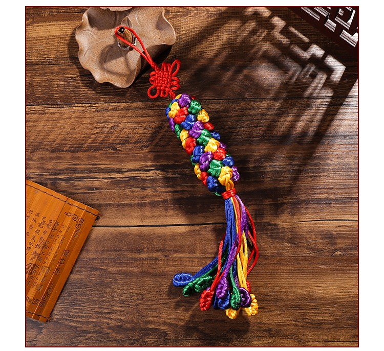 蒙藏藏式金刚结手工编织转经结筒车挂46-45详情图4