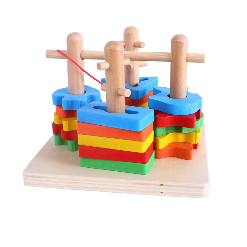 The colorful wooden toy columns are highly entertaining and rich in color, which can exercise babies' hand-eye coordination, visual ability, logical thinking ability, and early education enlightenment training, as well as parent-child games Application Scenario