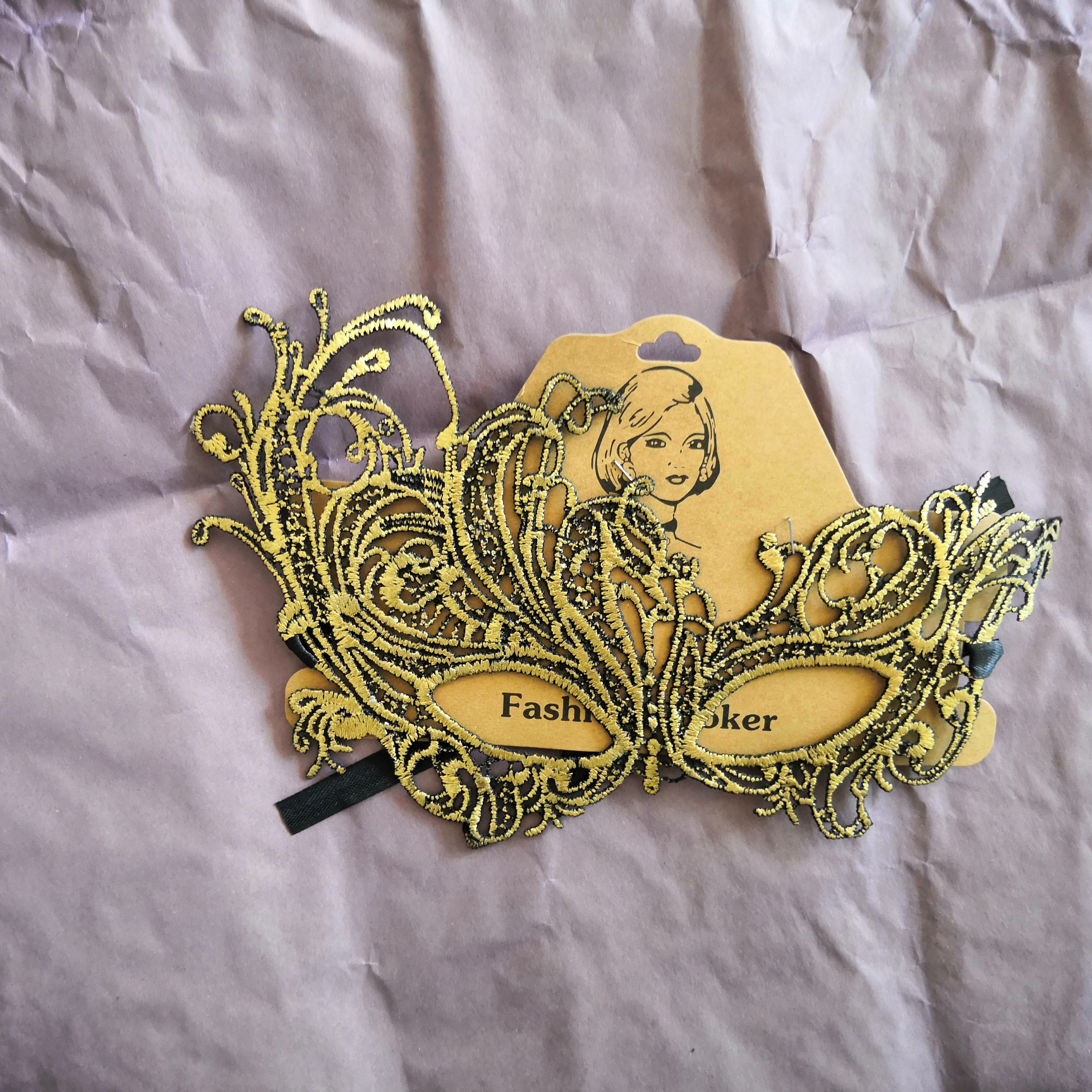 化妆舞会金色蕾丝面具半脸女 万圣节cos派对道具成人定型镂空眼罩面纱MJ-14