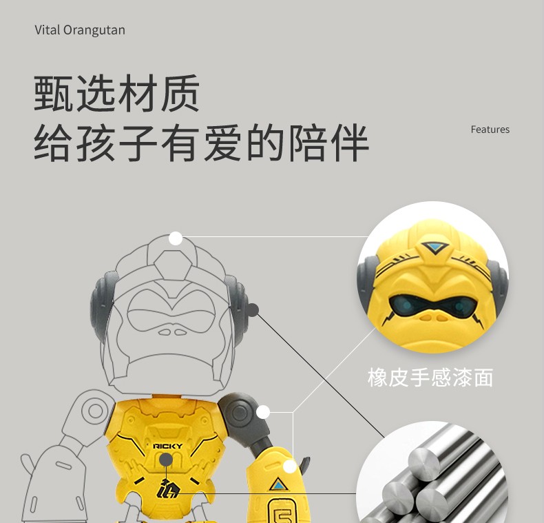 合金机械暴力猩猩手臂按压带声光仿真玩具手机支架详情图4