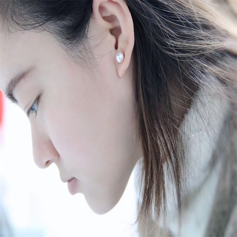 Natural Fresh Water Pearl 18K Earrings Light Luxury Intellectual Wind Ins Recommended Specification drawing