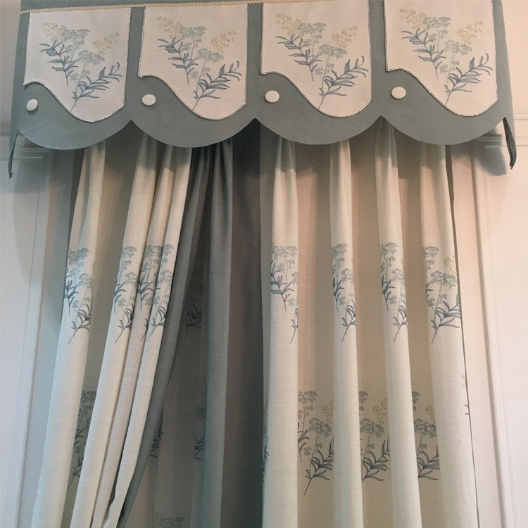 Embroidered cotton and linen curtains and window screens detail image 5