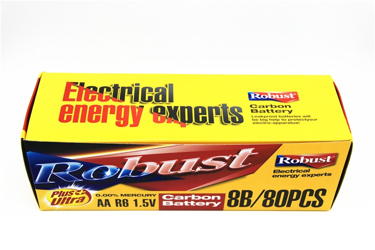 Robust 碳性电池 5号五号干电池 1.5V 8只挂卡 空调电视遥控器详情图8