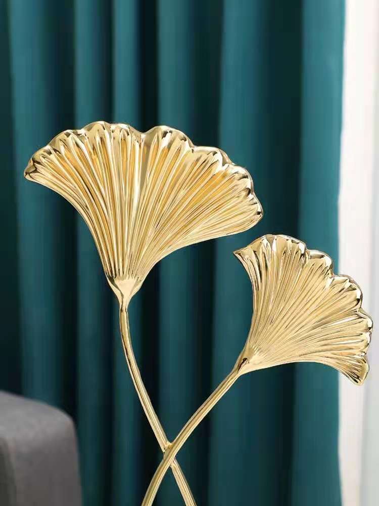 Light Luxury Ginkgo Leaf Decoration Home Gold-Plated Creative Decoration Living Room Metal Jewelry Simple Copper Decoration full figure