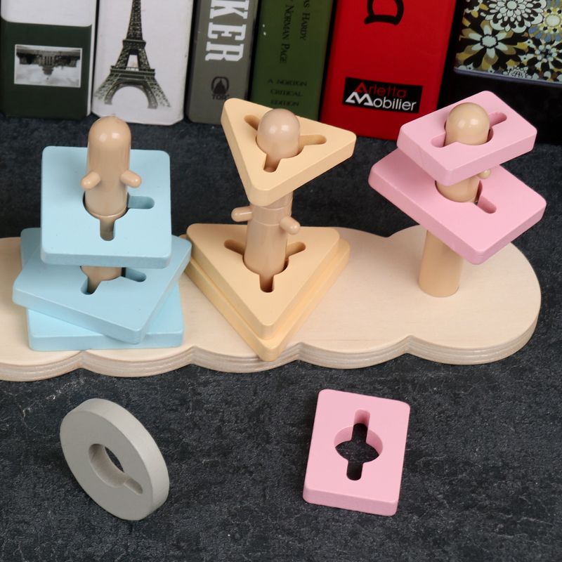 The wooden toy early education cognitive macaron color shape disassembly game is highly interesting and rich in color. It can cultivate logical thinking ability and exercise hand-eye coordination. It is a parent-child game for early education enlightenment training Specification image