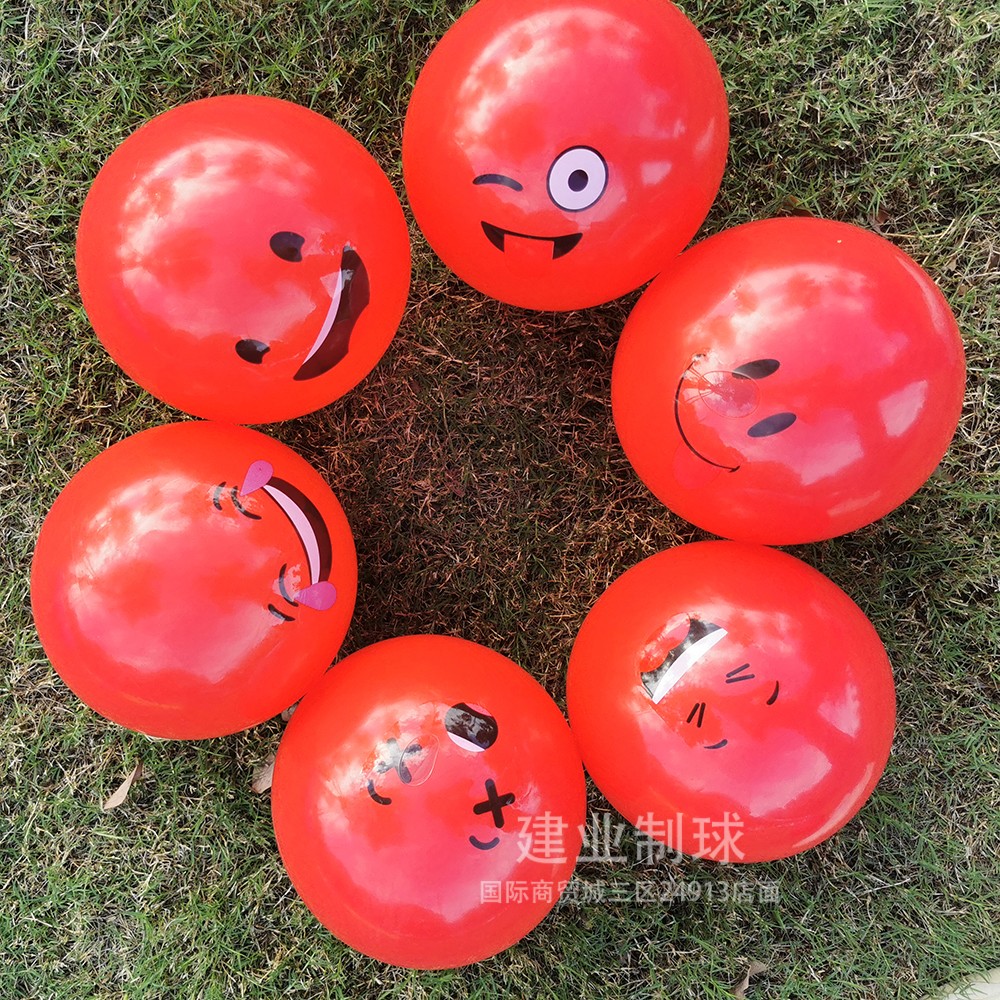 9寸PVC儿童玩具拍拍球柔软充气球足球卡通球图案贴标球弹力好详情图3