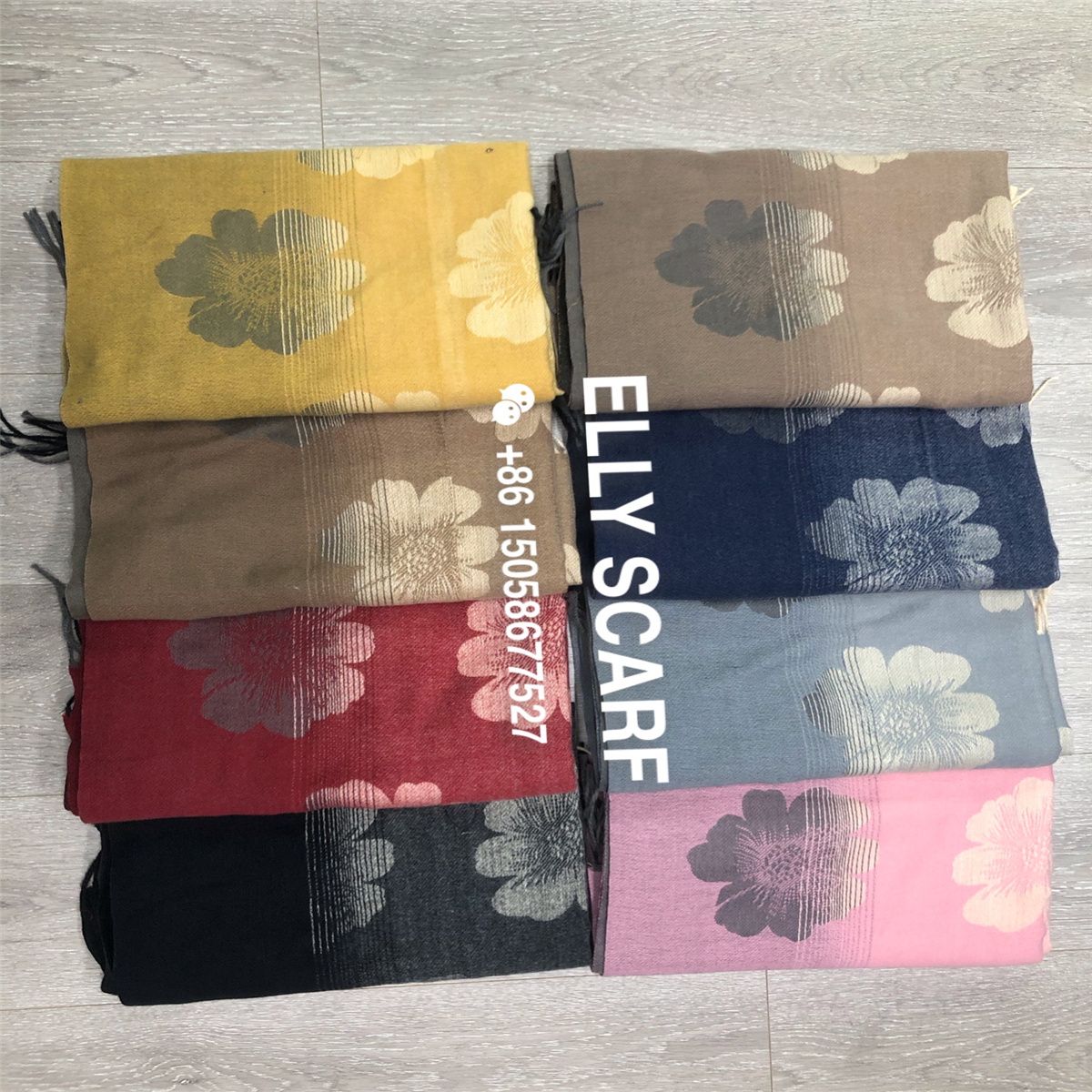 Imitation Cashmere Printed Scarf Large Flower Rub Beard Winter Long Scarf details Picture