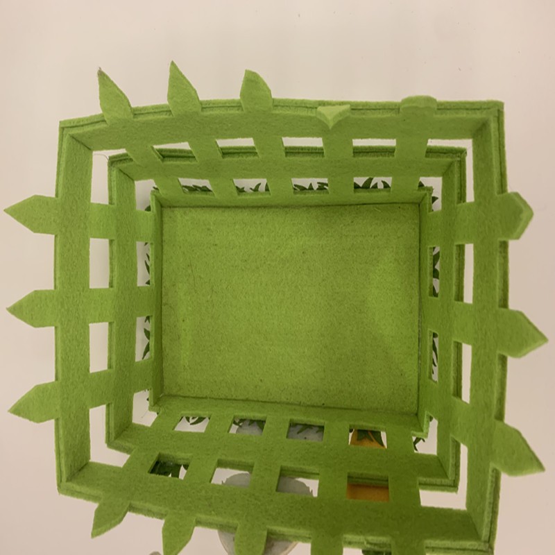 Non-woven fabric felt fabric Easter bunny radish grass diagonal frame detail image 3