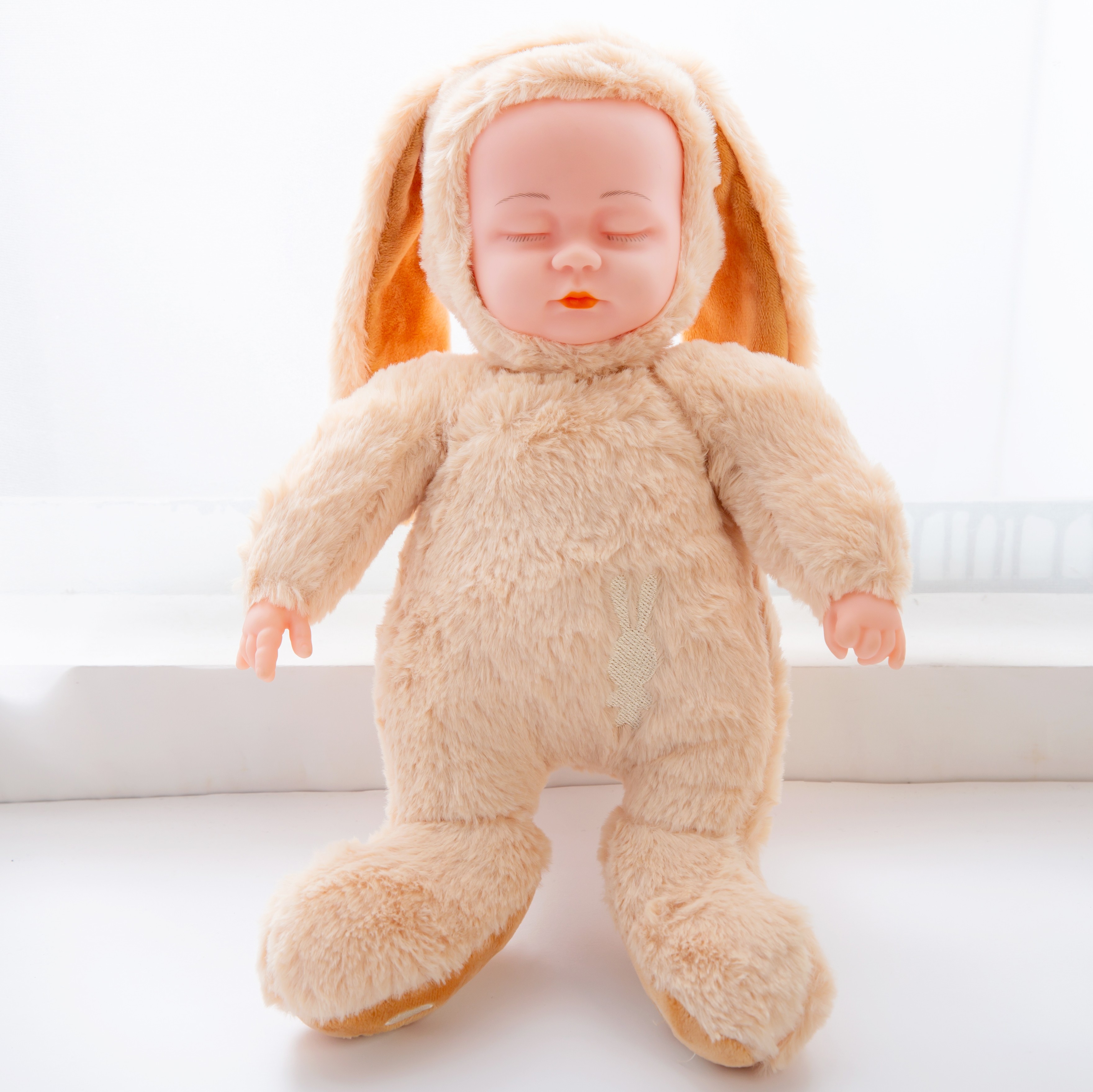 A magical tool for sleeping and soothing babies: a doll with music, a closed-eye doll, and a plush doll detail image 4