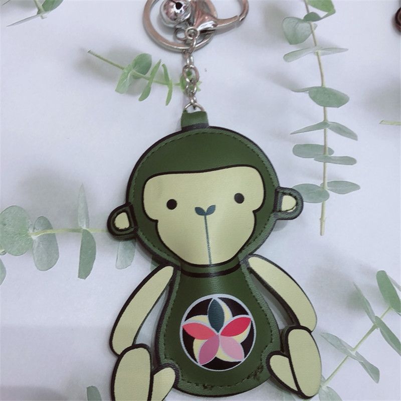 韩版创意可爱pu小猴子双面印花钥匙扣 韩国时尚汽车钥匙链ins风个性包包挂件女详情图5