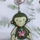 韩版创意可爱pu小猴子双面印花钥匙扣 韩国时尚汽车钥匙链ins风个性包包挂件女白底实物图