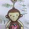韩版创意可爱pu小猴子双面印花钥匙扣 韩国时尚汽车钥匙链ins风个性包包挂件女产品图