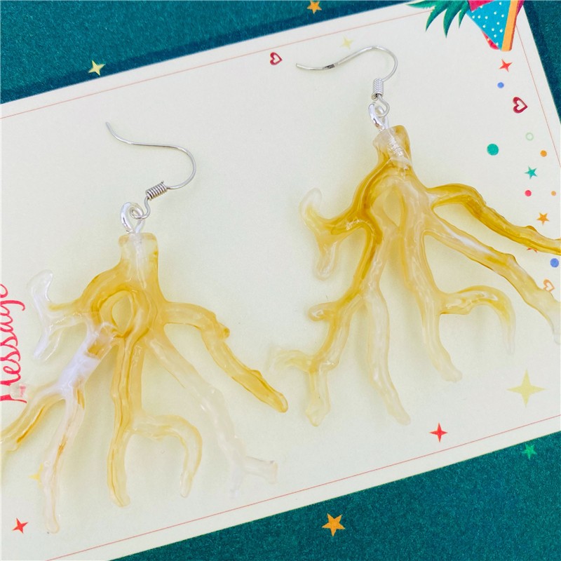 Fashionable acrylic beads imitating coral shapes, two-color cloud scattered beads, DIY earrings, necklaces, accessories, wholesale pendants detail image 1