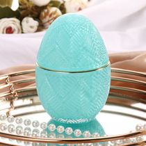 Nordic wind new glass storage jar Oval with cover cosmetics candy storage jar interior decoration
