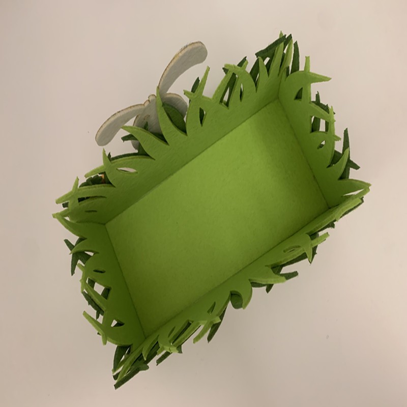 Non-woven fabric felt cloth Easter bunny radish grass decorative frame for eggs detail image 3