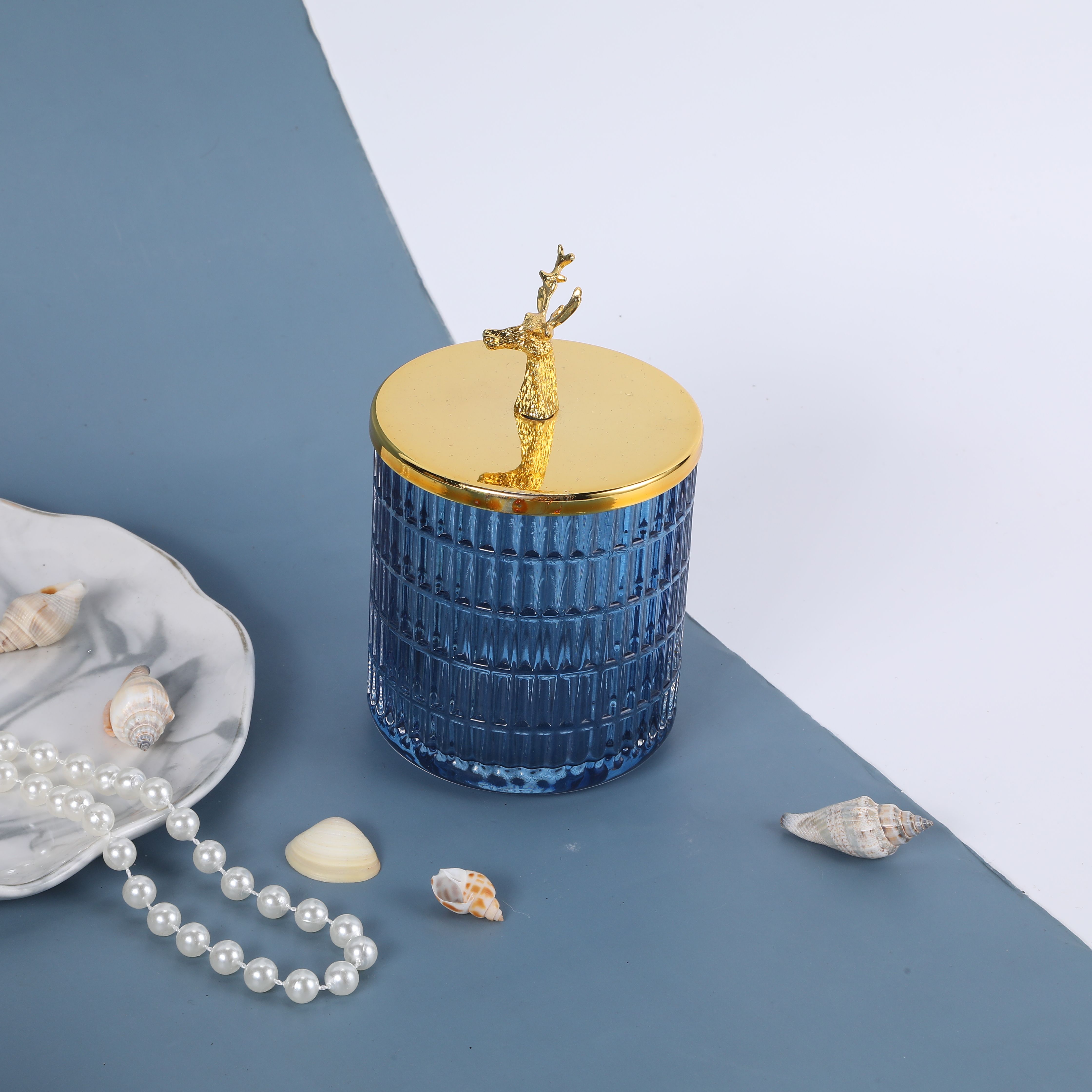 European and American style cross-border transparent glass aromatherapy candle jar Candy cosmetics storage jar retro simple