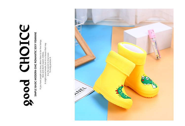 新款卡通立体小恐龙儿童雨鞋 防滑时尚防滑宝宝雨靴详情图15