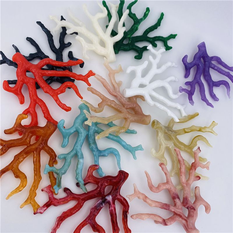 Fashionable acrylic beads imitating coral shapes, two-color cloud scattered beads, DIY earrings, necklaces, accessories, wholesale pendants Specification image