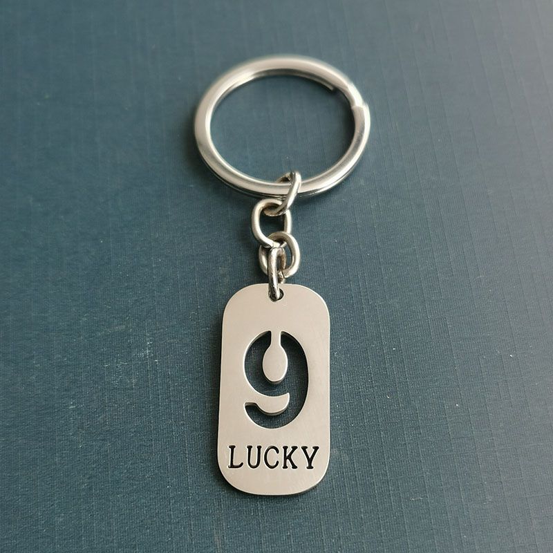 European and American military brand trendy men's hip-hop shock men's necklace, lucky number 9, titanium steel pendant, matching clothes Item Picture