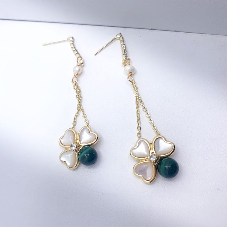 时尚宝石四叶草耳饰耳环工厂直销