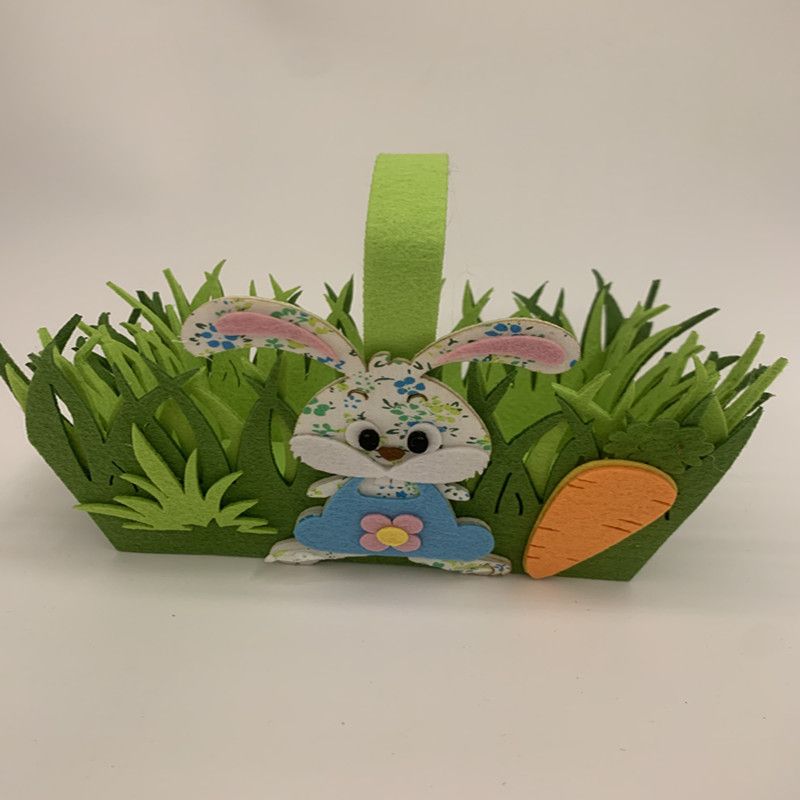 Felt fabric non-woven fabric festival grass basket for eggs, rabbits, radishes, grass, grass basket with handle