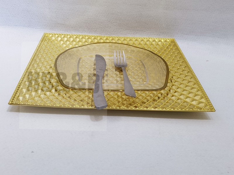 电镀塑料装饰品餐垫盘水果盘西餐盘电镀盘塑料多功能盘详情图1