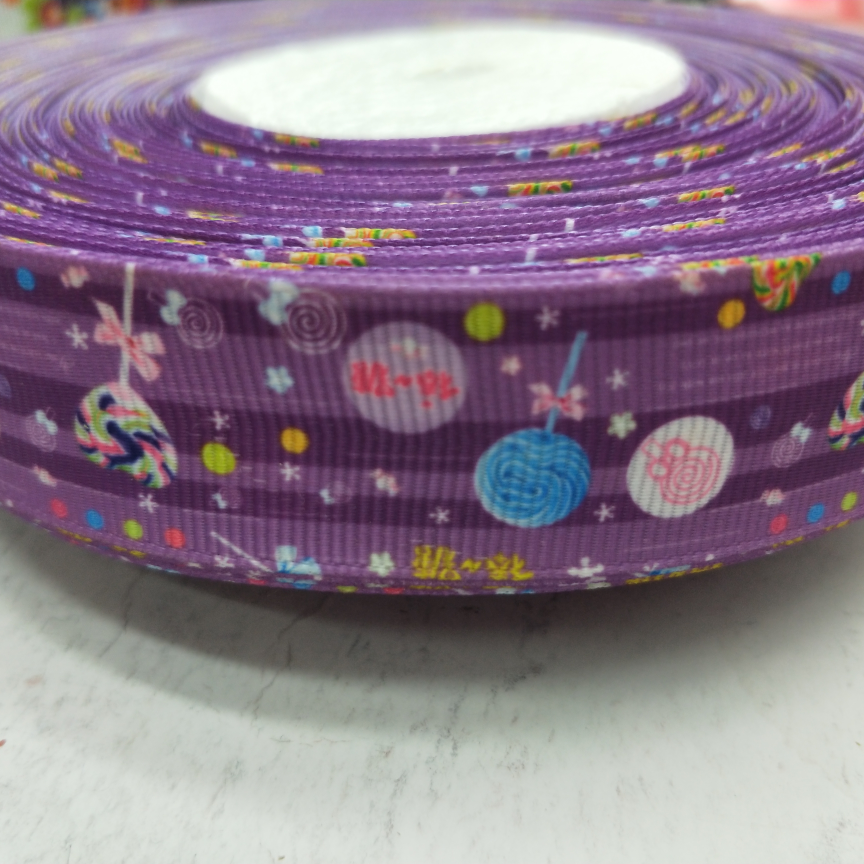 2.5CM thread with digital printing DIY to make various lollipops with purple base