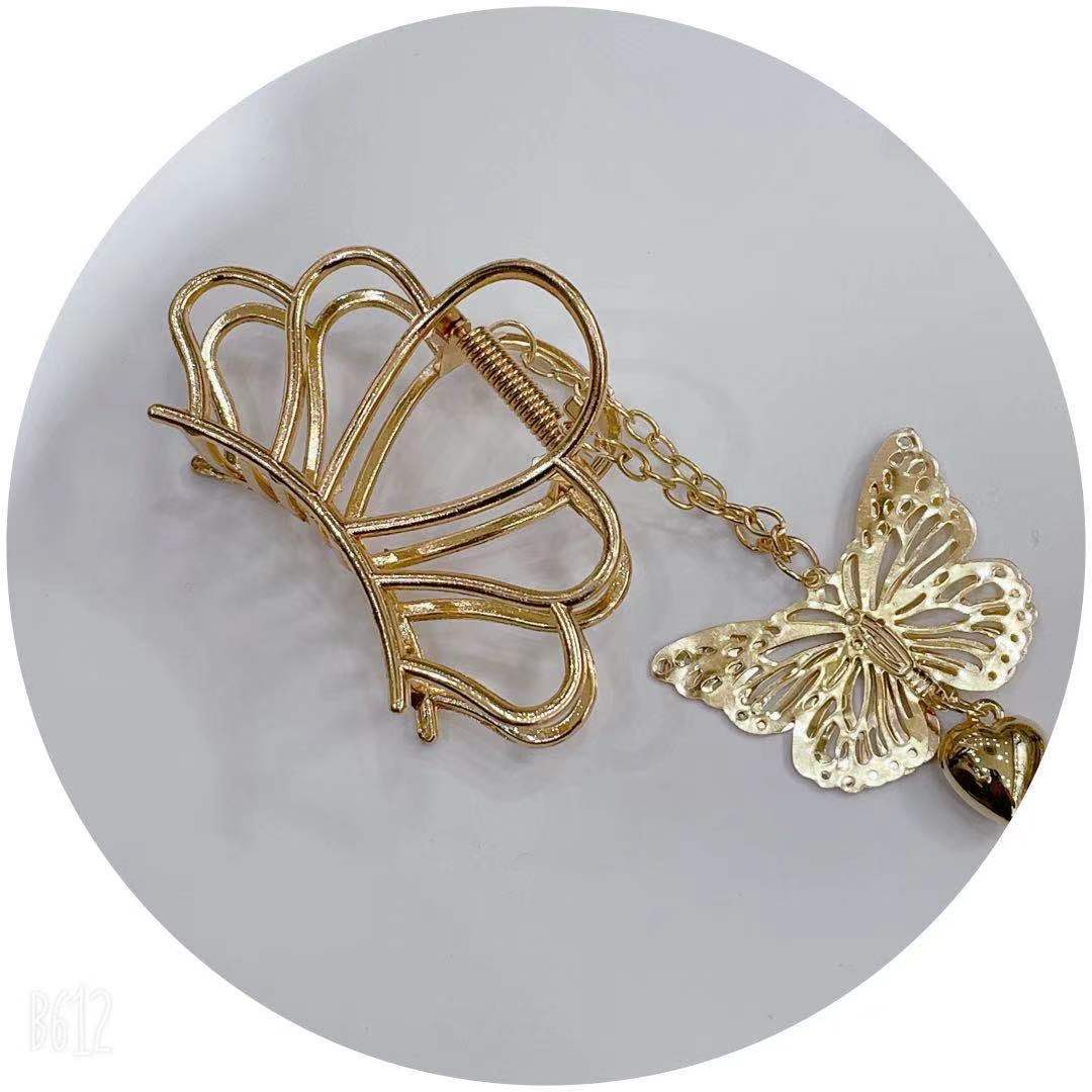 天意饰品 网红爆款 女士时尚高端    合金挂蝴蝶      金