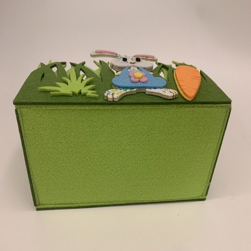 Non-woven fabric felt cloth Easter bunny radish grass decorative frame for eggs detail image 2