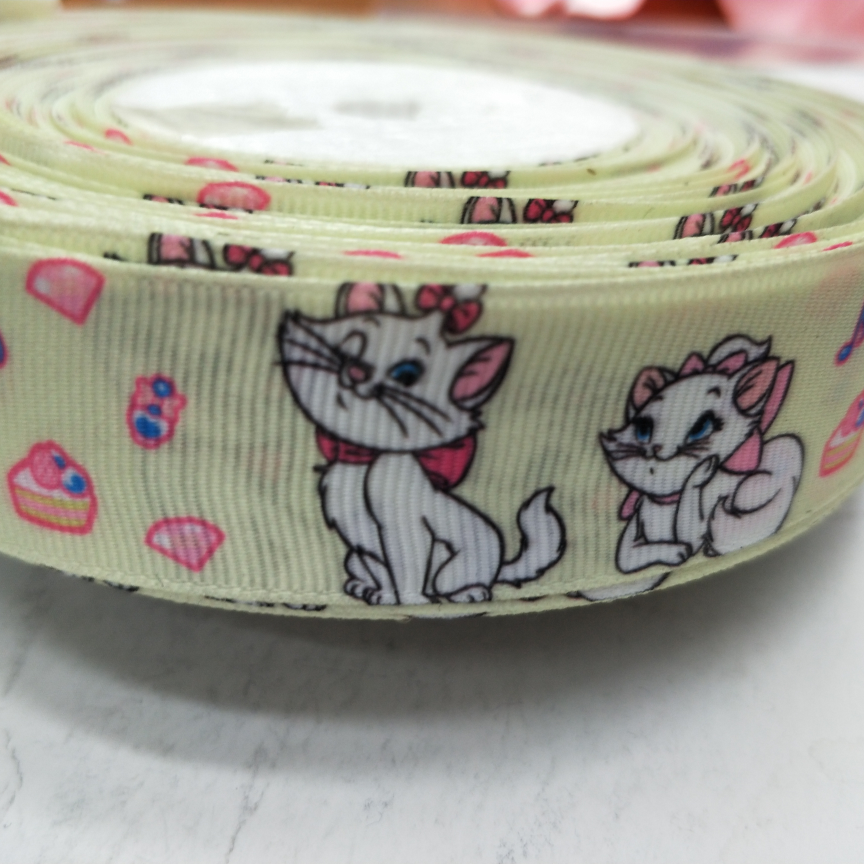 2.5CM thread with digital printing DIY production of yellow base cogent Persian cat
