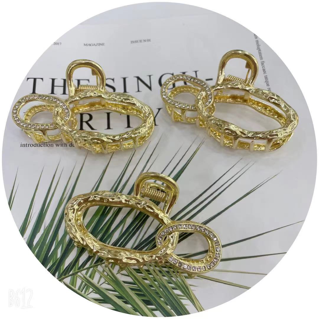 天意饰品 网红爆款 女士时尚高端     合金葫芦形爪   抓夹