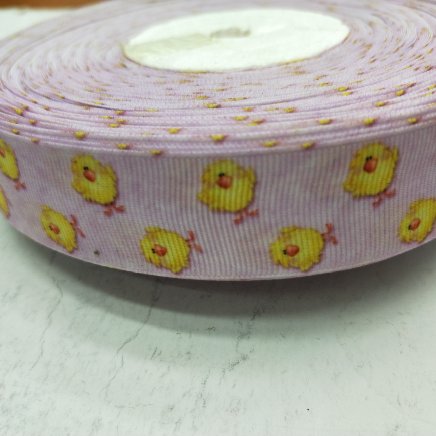 2.5CM thread with digital printing DIY making foundation Little Yellow chicken can be cute love no head