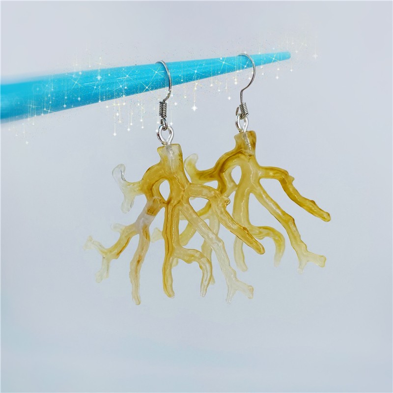 Fashionable acrylic beads imitating coral shapes, two-color cloud scattered beads, DIY earrings, necklaces, accessories, wholesale pendants detail image 2