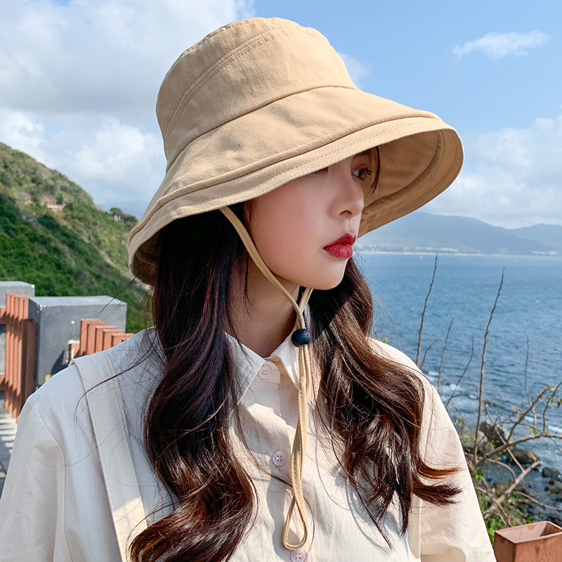 渔夫帽女日系春夏韩版百搭遮脸盆帽防紫外线太阳帽大檐防晒遮阳帽