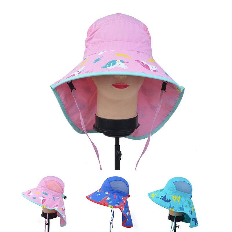 童帽新款春夏儿童透气防晒帽 吸湿排汗软檐卡通百搭运动旅游渔夫帽 儿童帽