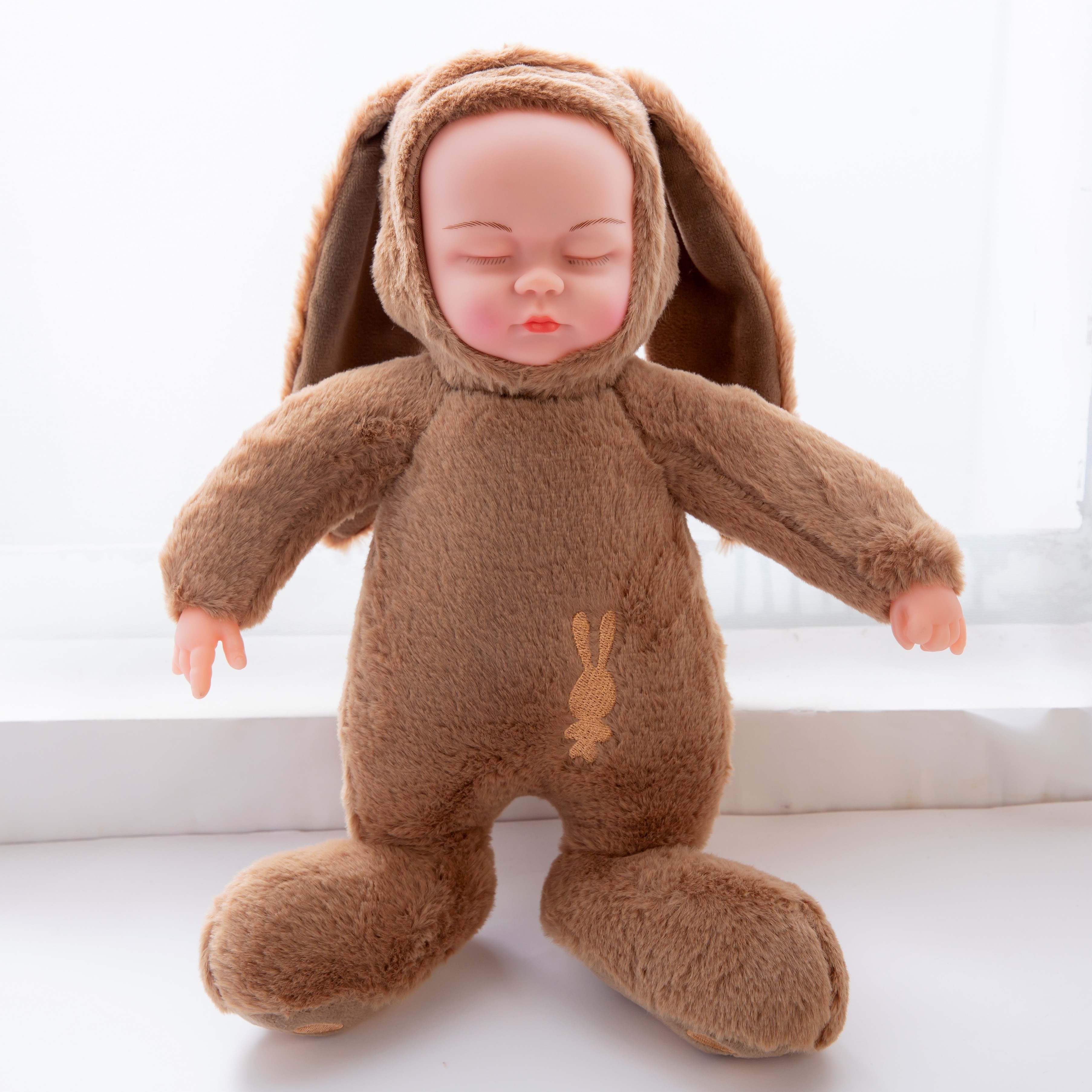 A magical tool for sleeping and soothing babies: a doll with music, a closed-eye doll, and a plush doll detail image 7