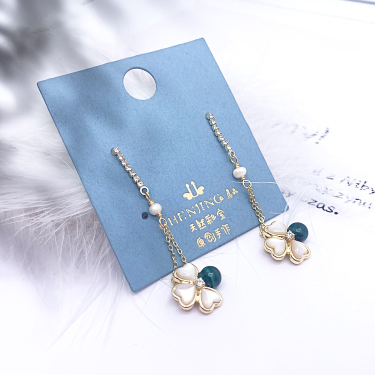 时尚宝石四叶草耳饰耳环工厂直销详情图2