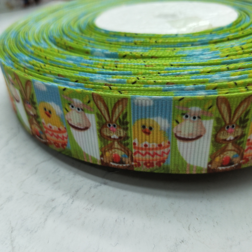 2.5CM thread with digital printing DIY buck tooth rabbit Big White Bull Silly chicken