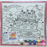 DIY12色蛋糕KT板画