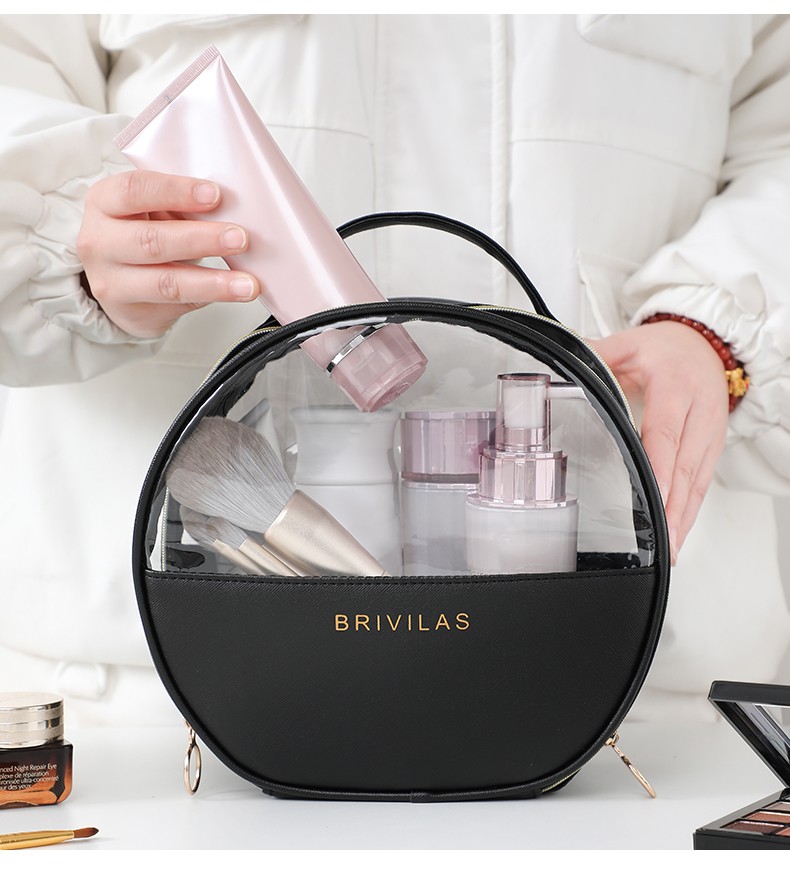 Leather Makeup Bag Large undefined