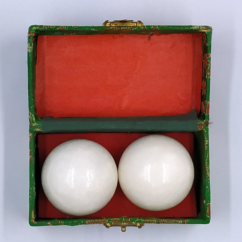 礼盒装天然玉石头健身球  按摩保健强身健体中老年人送礼佳品手球-白详情图1