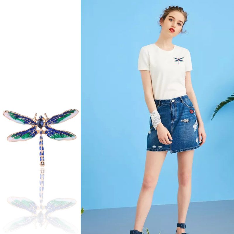 Manufacturers direct drip oil dragonfly all matching light brooch clothing accessories thumbnail