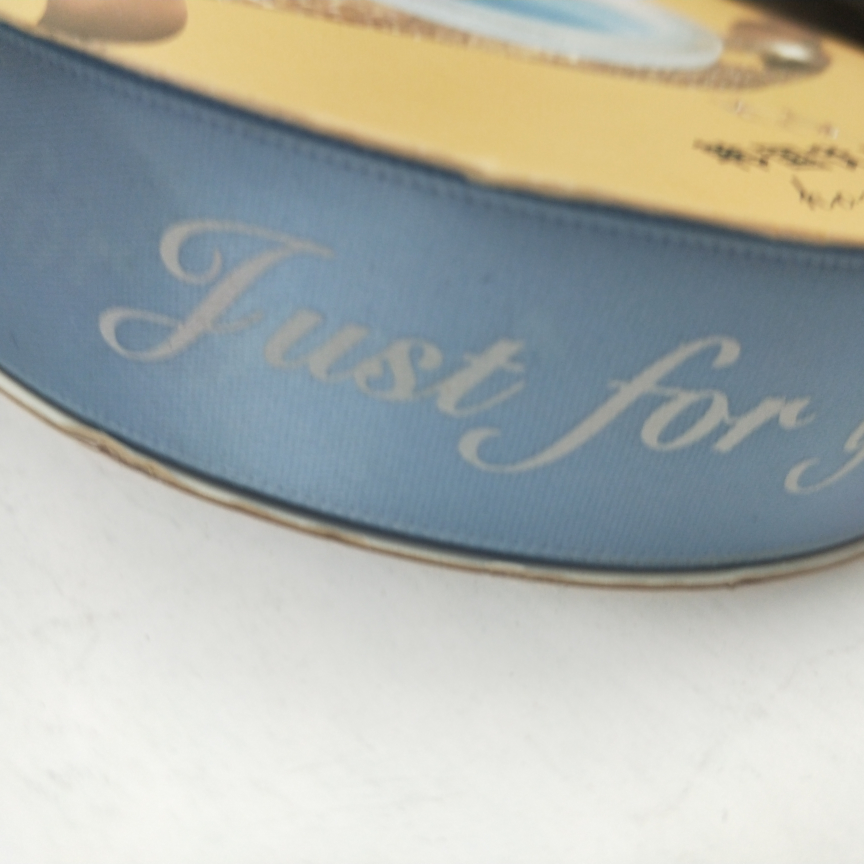 2.5CM涤纶带热转印 数码印刷 来图定制 英文版蓝底 just for you