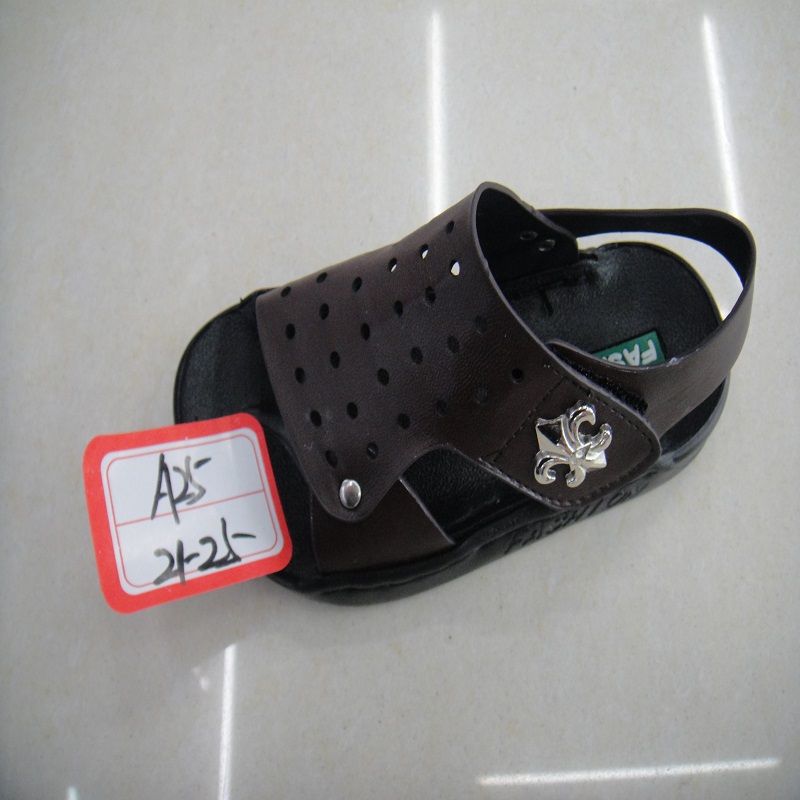 The boy's sandals are so cool.