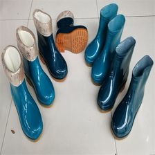 耐酸碱实验室高筒水鞋 厨房养殖劳保卫生雨靴牛筋底黄白色食品靴1234