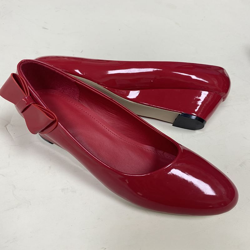 Pu Ladies Shallow Mouth Single Shoes High Heel Slope Flat Heel Thick As Shown In The Single Shoe Slippers Durable Deodorant Multi-Color Quality Good Women's Shoes Quality Lady Shoes 44225-16#