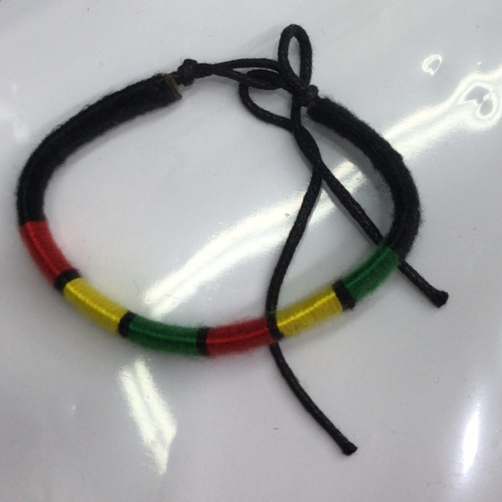Handwoven colored yarn leather men's cool wrist jewelry strap bracelet 06