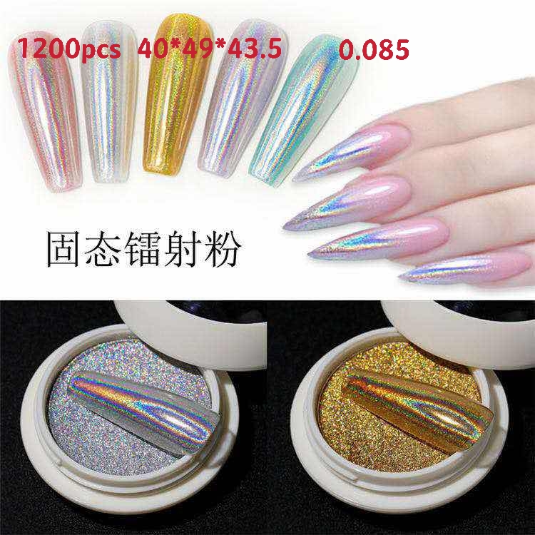New solid-state electroplated laser powder for nail art, seven-color magic mirror glitter, Japanese-style laser mirror surface gold and silver glitter